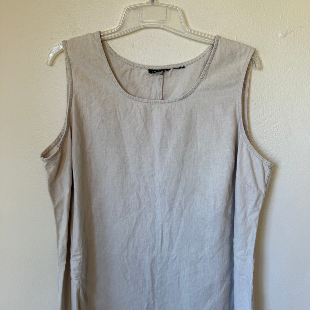 LINEN Embroidered No Tag MIDI Long Tank Dress Size 1X - Picture 9 of 11
